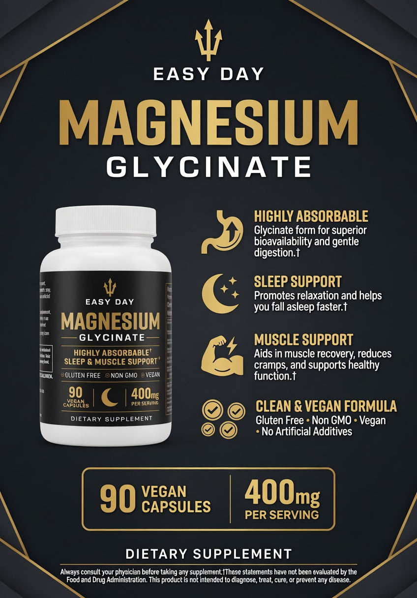 Magnesium Glycinate 400mg 90ct — supplement facts panel